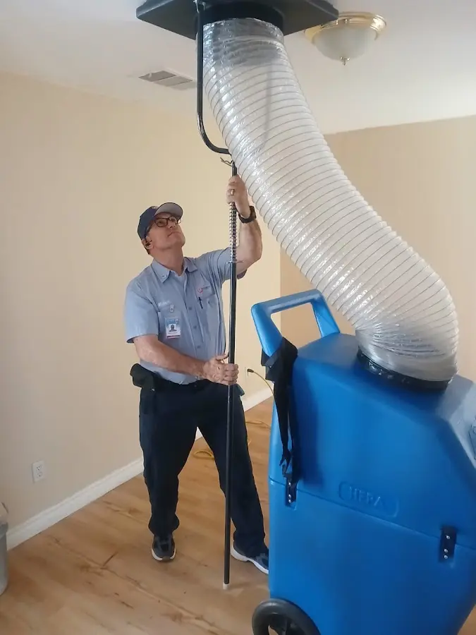Mini Split Installation technician using HEPA equipment in Walterboro